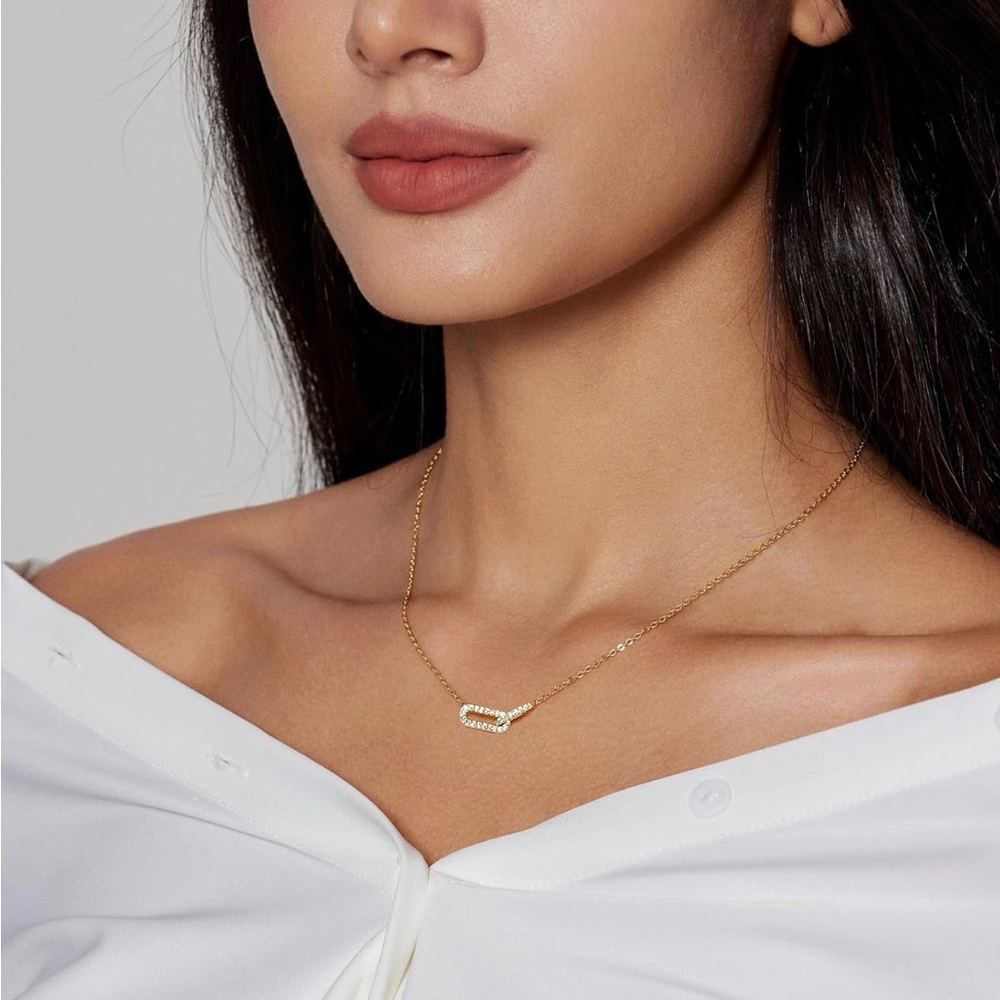 O-Lock Golden Dainty CZ Pendant Necklace